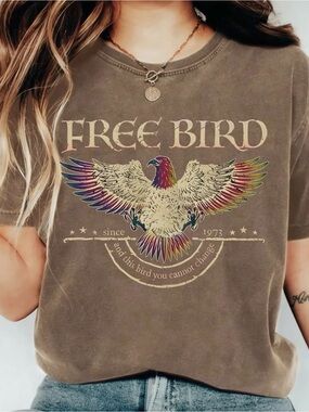 Free Bird Multicolor Decorative Bird Tee - Brand: